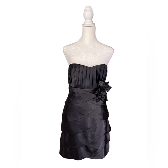Cinderella divine layered black satin minidress women’s size XL - Picture 1 of 11